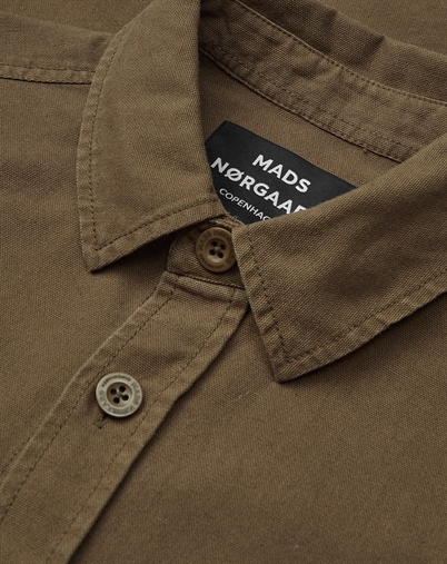 Mads Nørgaard - Dyed Canvas Skyler Skjorte - Cocoa